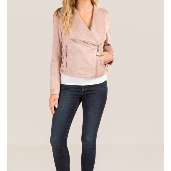 Francesca’s PEYTON FAUX SUEDE MOTO JACKET - Picture 8 of 8